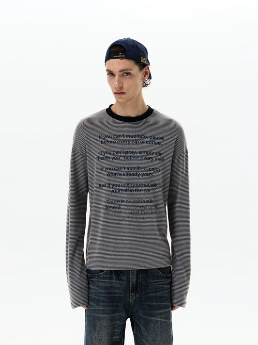 Mantra Stripe Script Longsleeve Tee