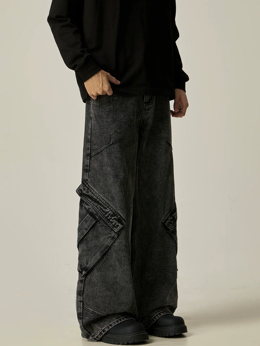 Obsidian Surge Cargo Wide Jeans