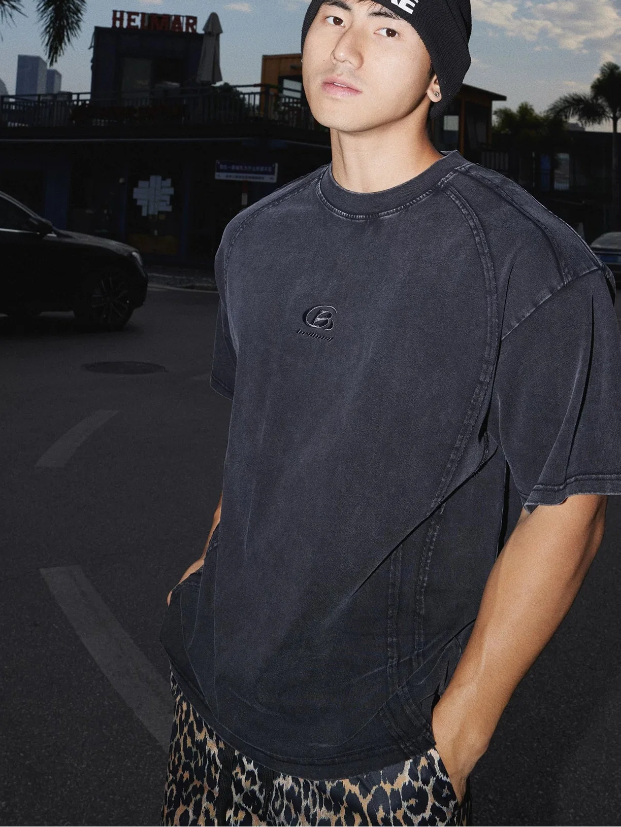 Pewterwash Garment-Dyed Logo Tee