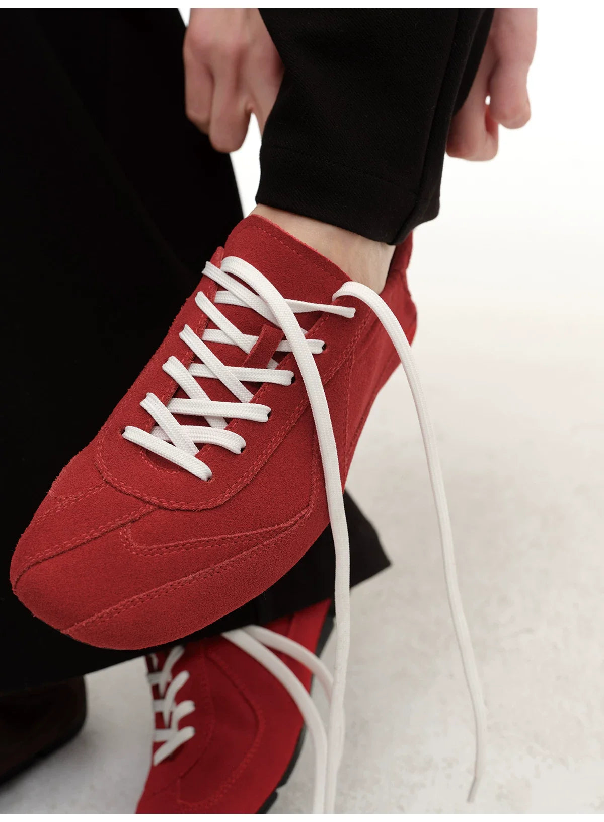 Suede Minimalist Lace-Up Sneakers - Skipkicks