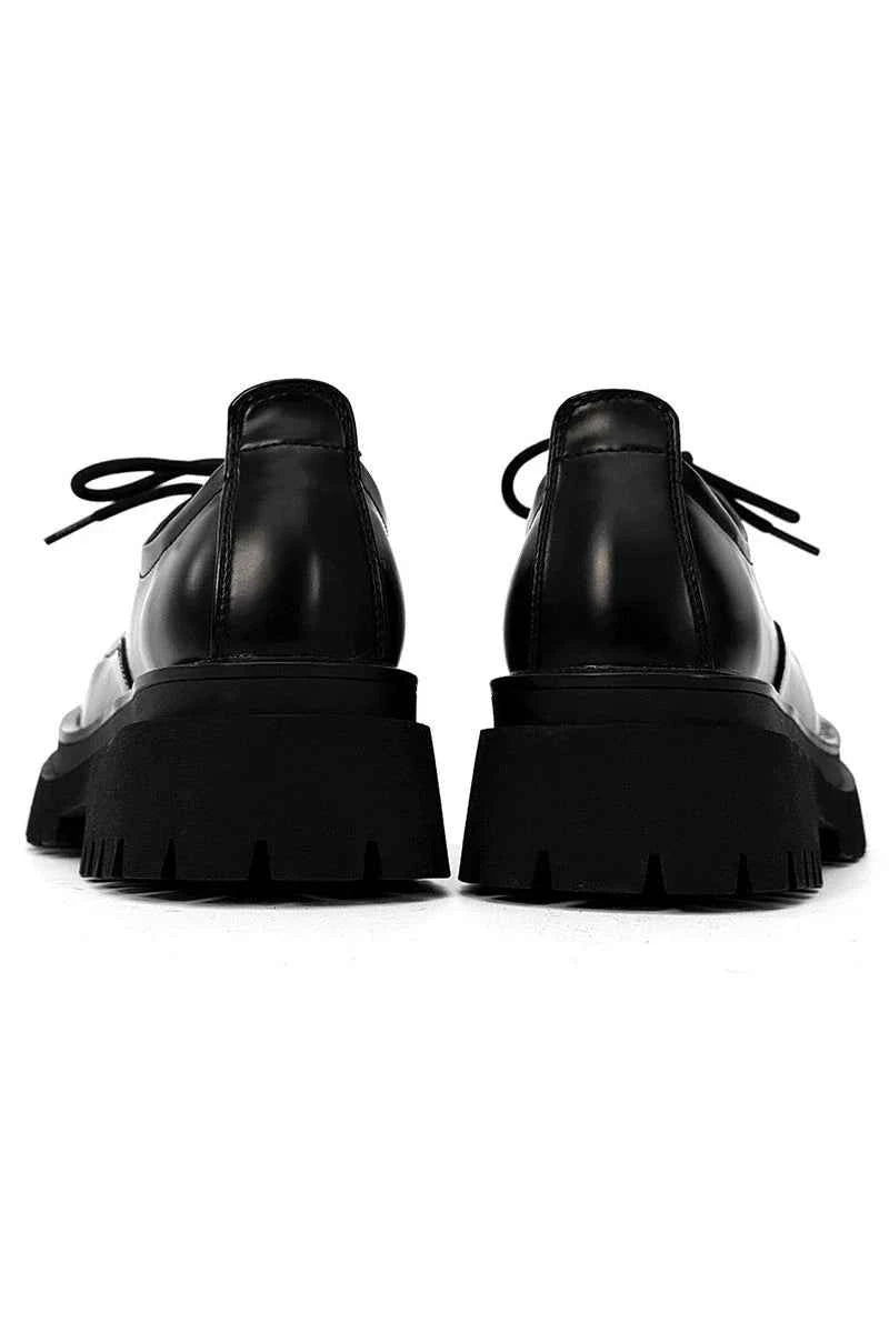 Chunky Black Platform Derby Shoes