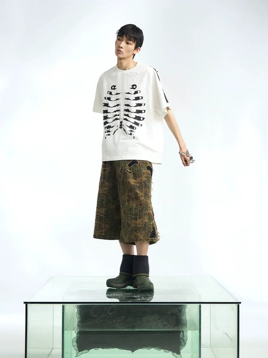 Skeleton Graphic Oversized Raglan T-Shirt