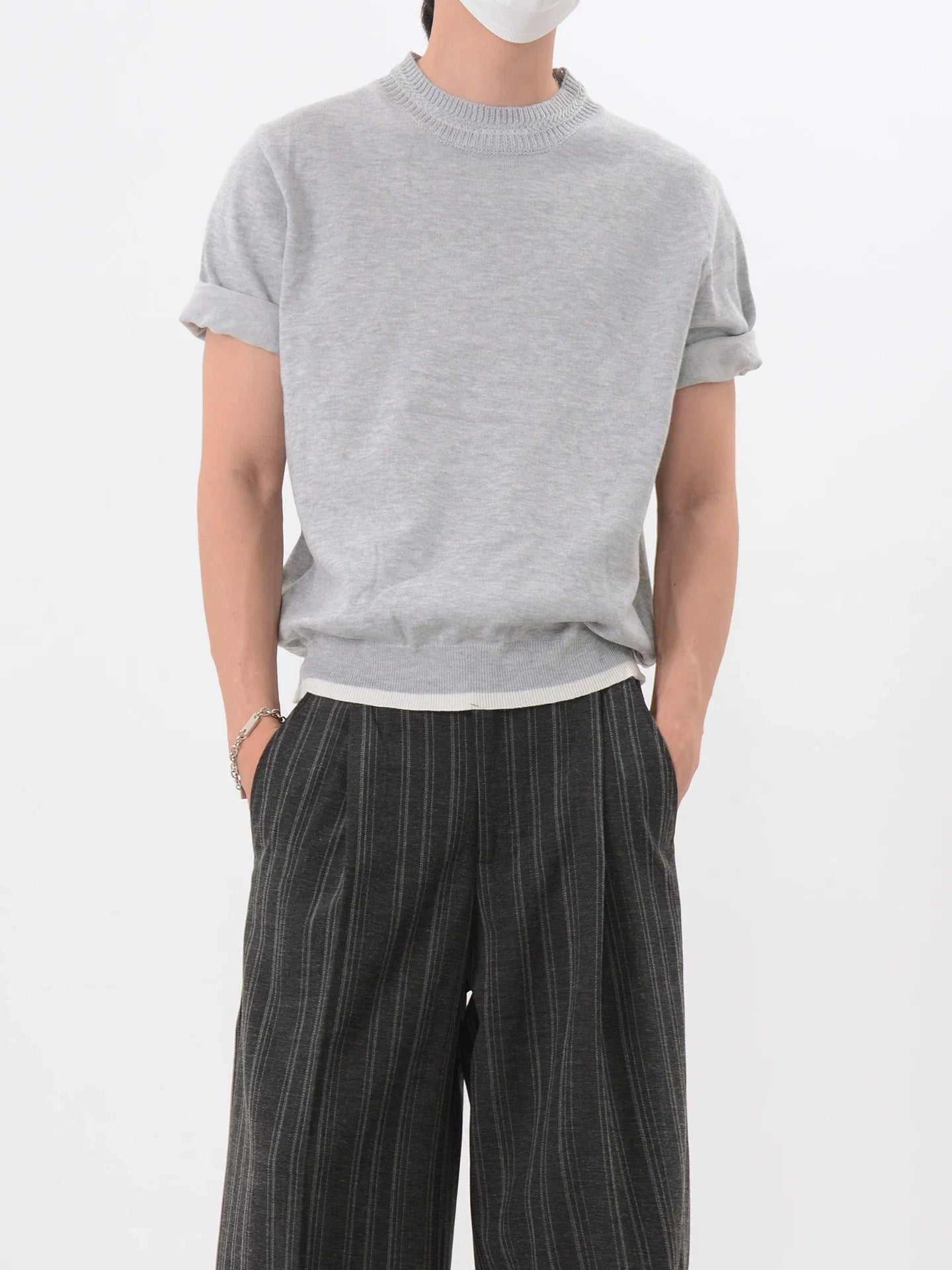 Heather Mock Knit Tee