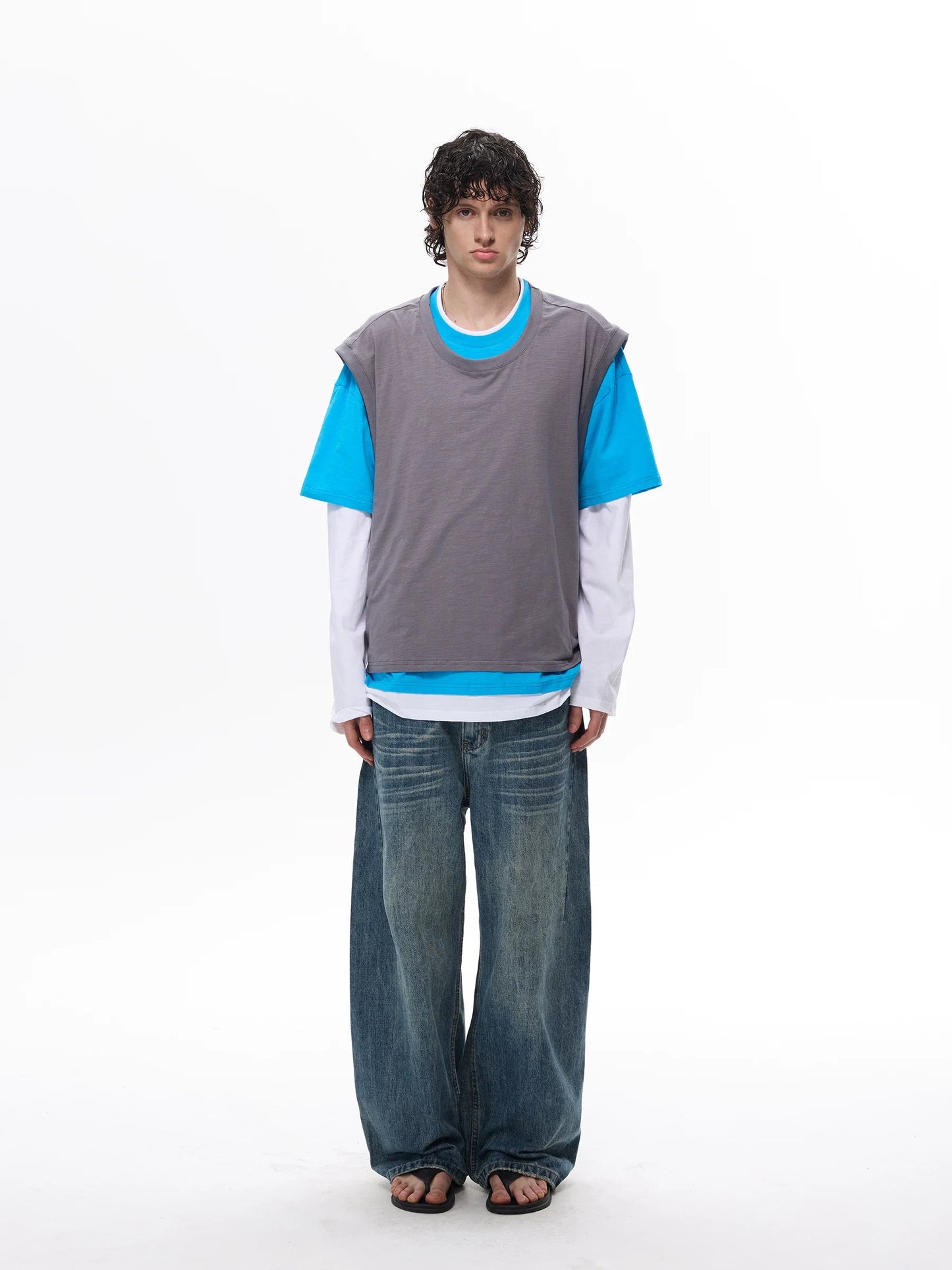 Two-Tone Stack Layer Tee Top