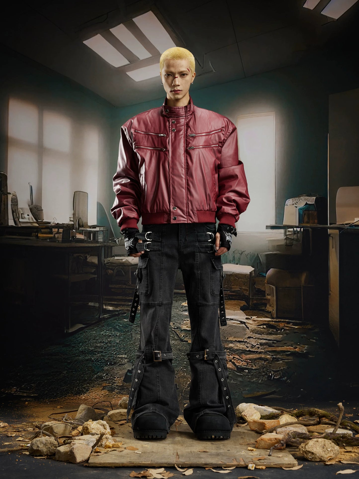 Wasteland Harness Strap Cargo Jeans