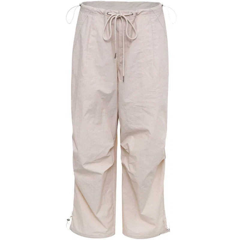 Relaxed Drawstring Parachute Cargo Pants for Effortless Style