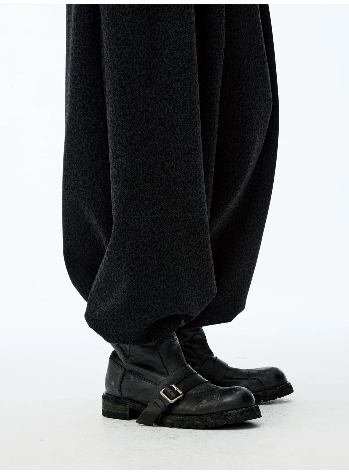 Distressed Buckled Ankle Boots