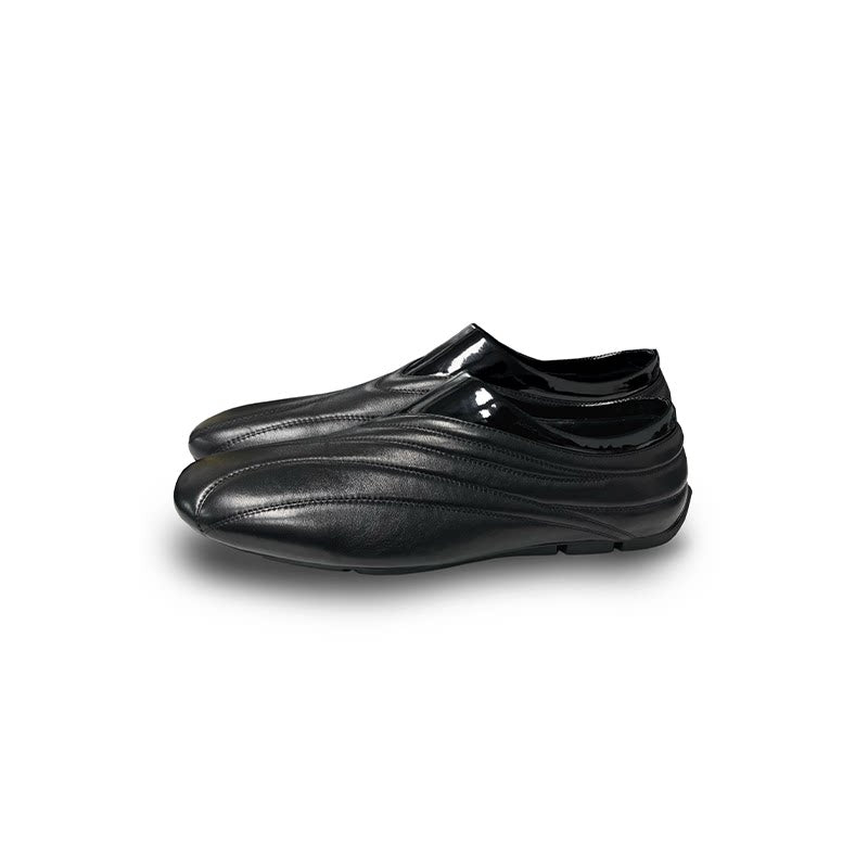 Streamlined Low-Profile Leather Slip-On Shoes - Skipkicks