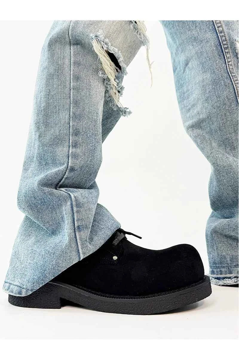 Chunky Suede Platform Derby Shoes
