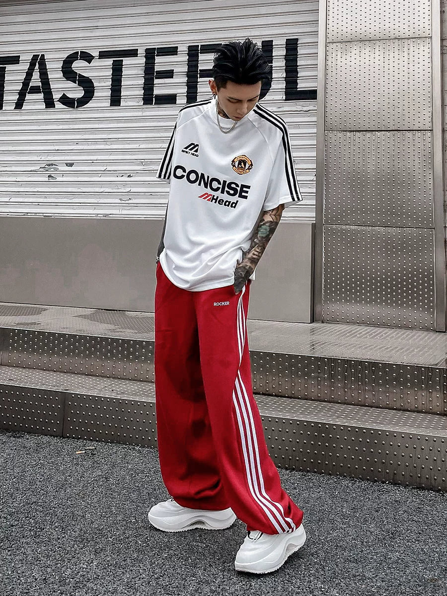 Concise Triple‑Stripe Street Jersey Tee