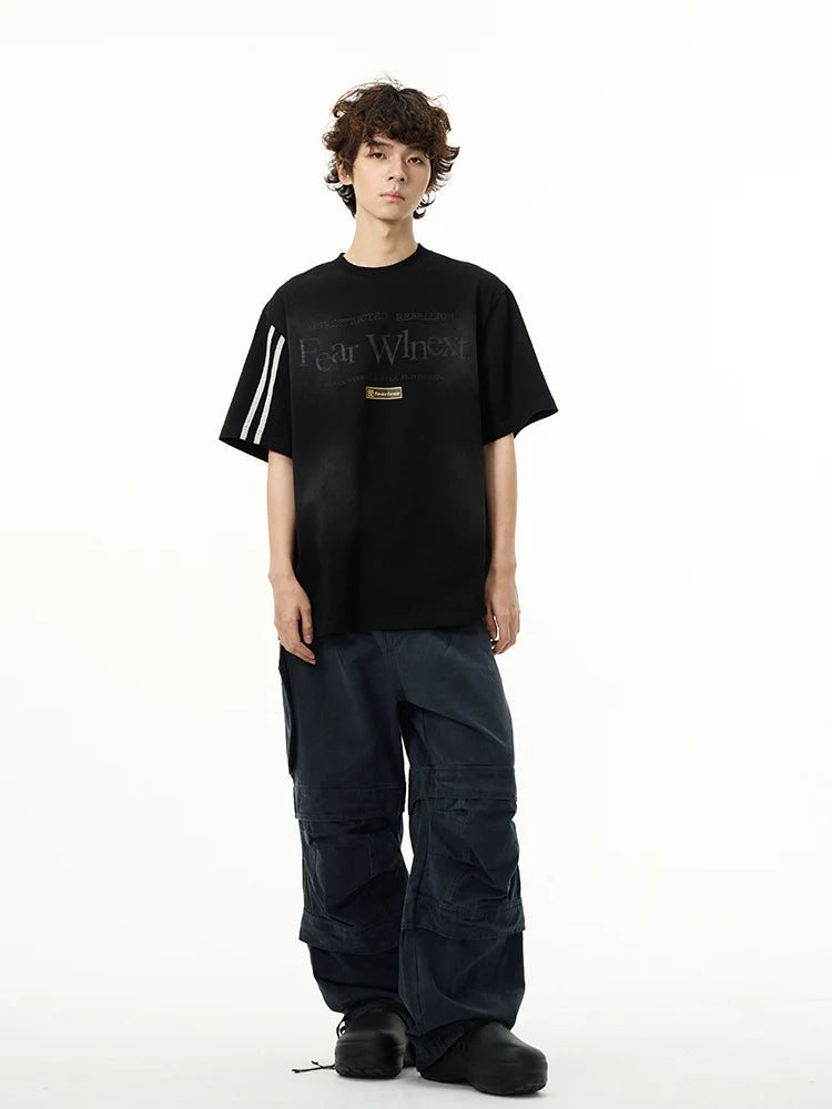 Sporty Sleeves Graphic Oversized T-Shirt
