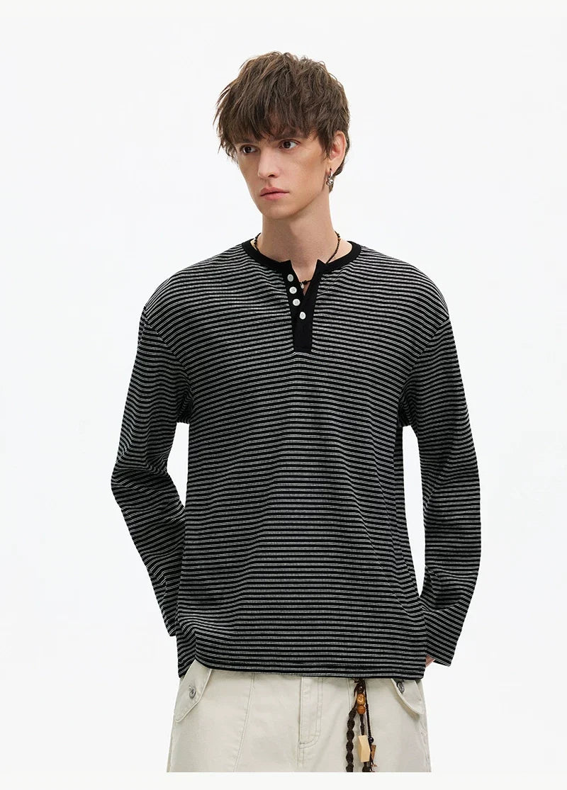 Stripe Henley Lounge Tee