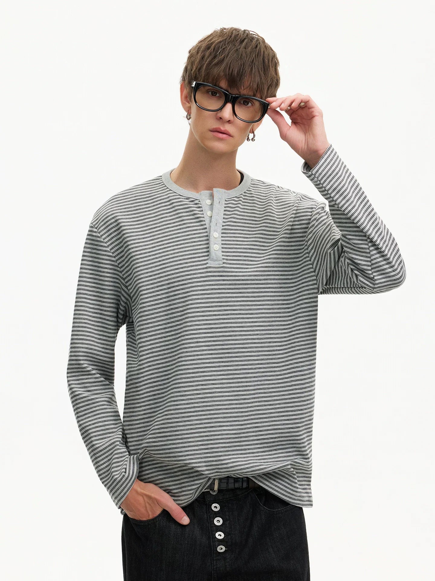 Stripe Henley Lounge Tee