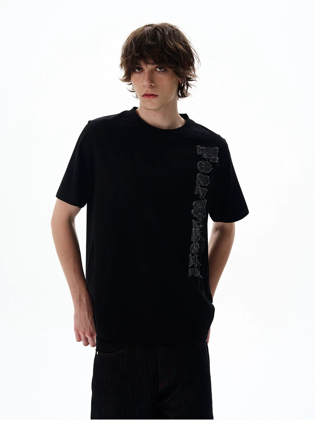 Fuzzy Script Vertical Tee