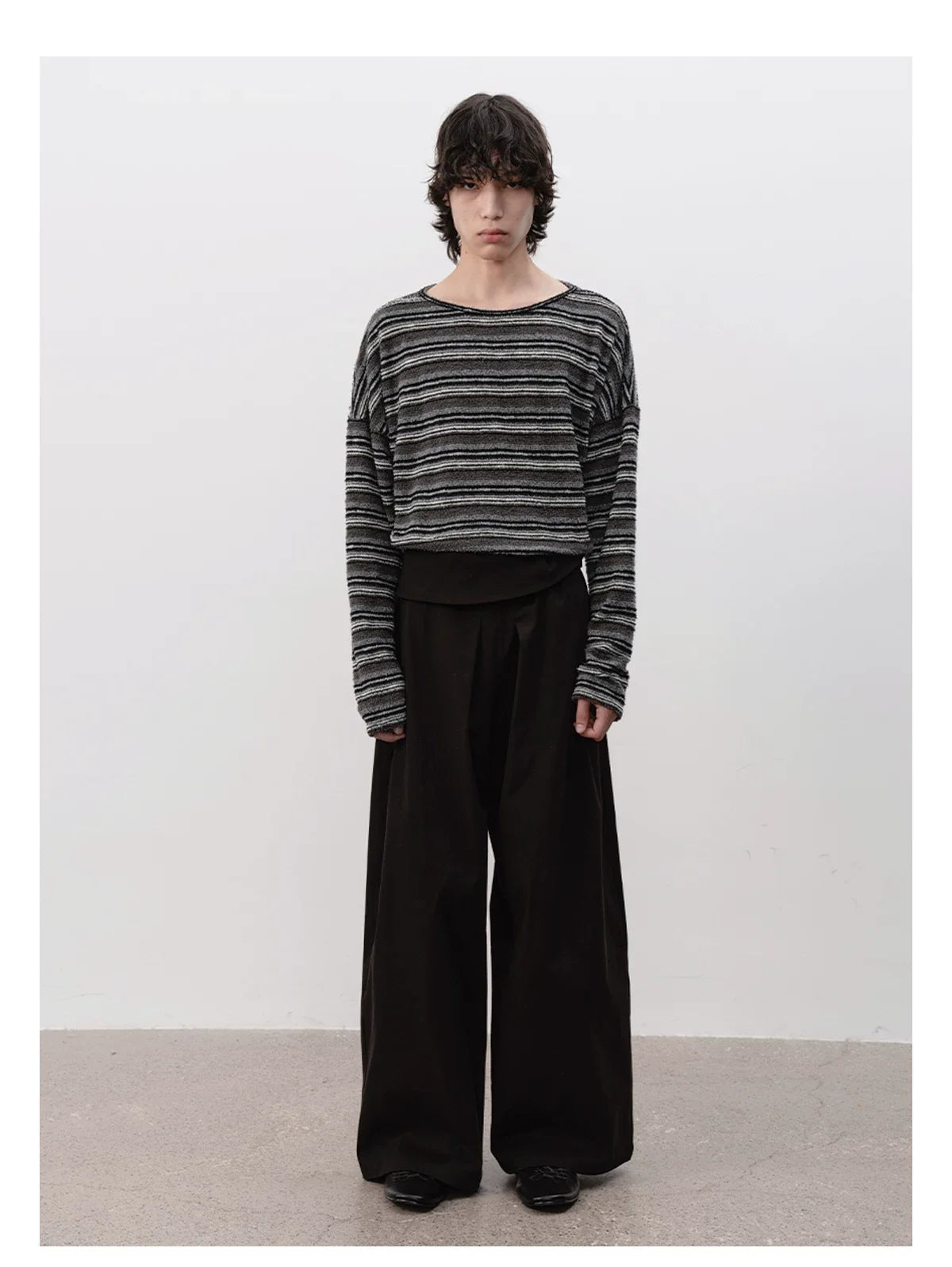 Textured Stripe Relaxed Knit Top