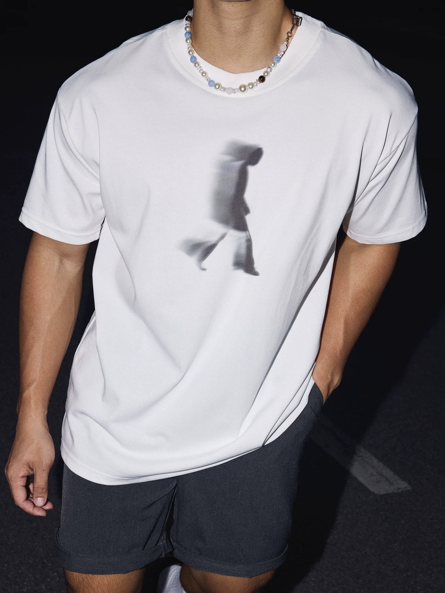 Blurred Walker Graphic White Tee