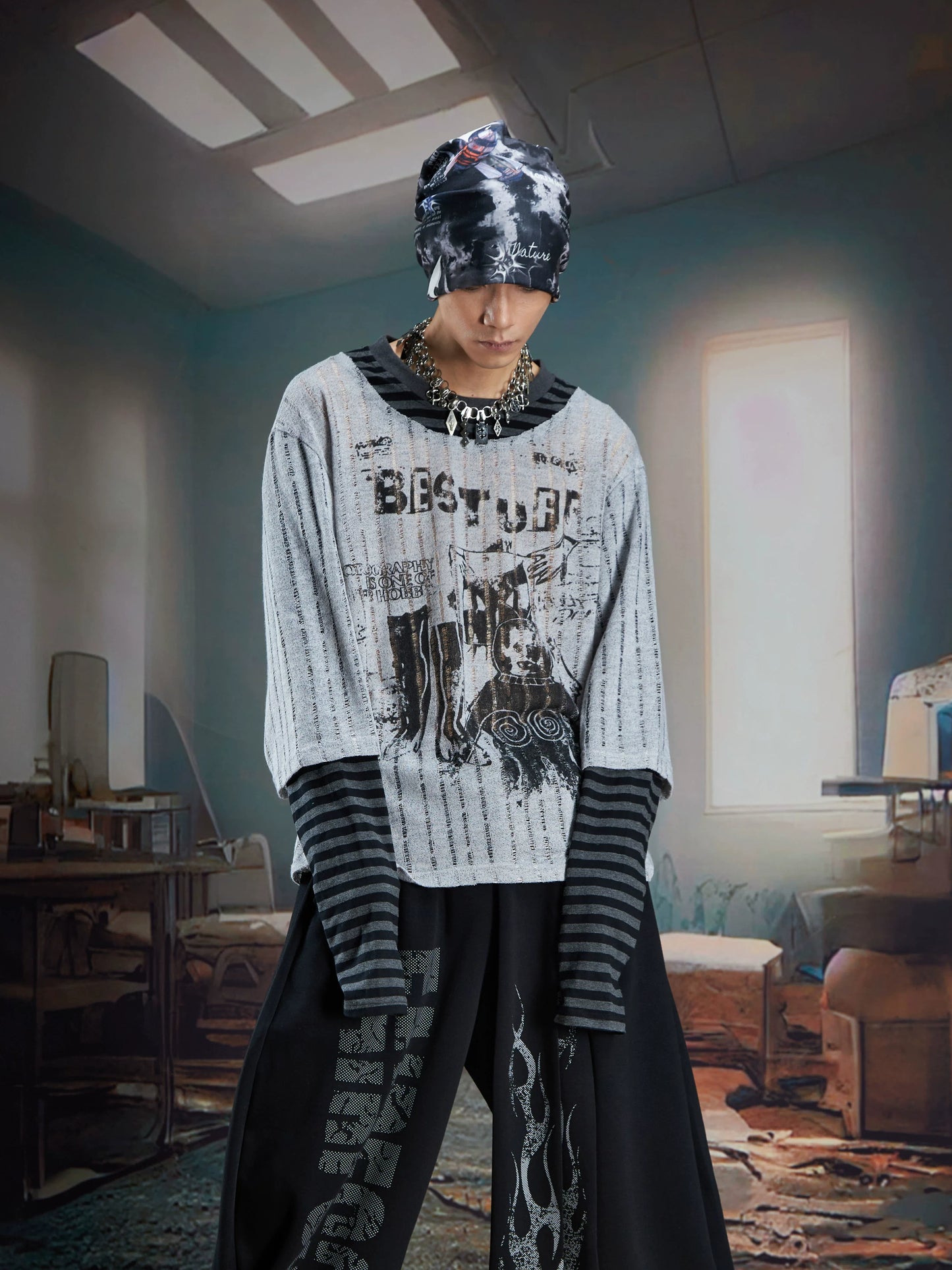 Beststuff Phantom Stripe Layered Tee