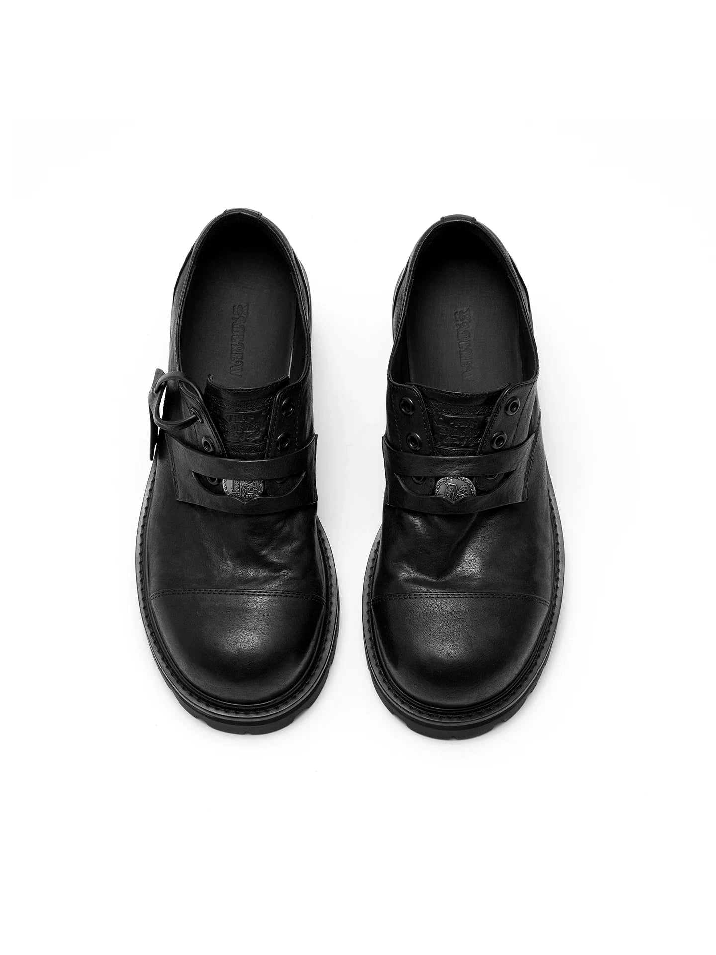 Strap Detail Chunky Sole Derby Shoes - Skipkicks