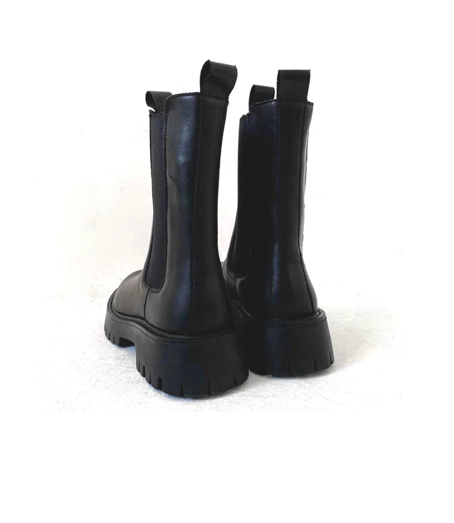 Chunky Sole Black Chelsea Boots