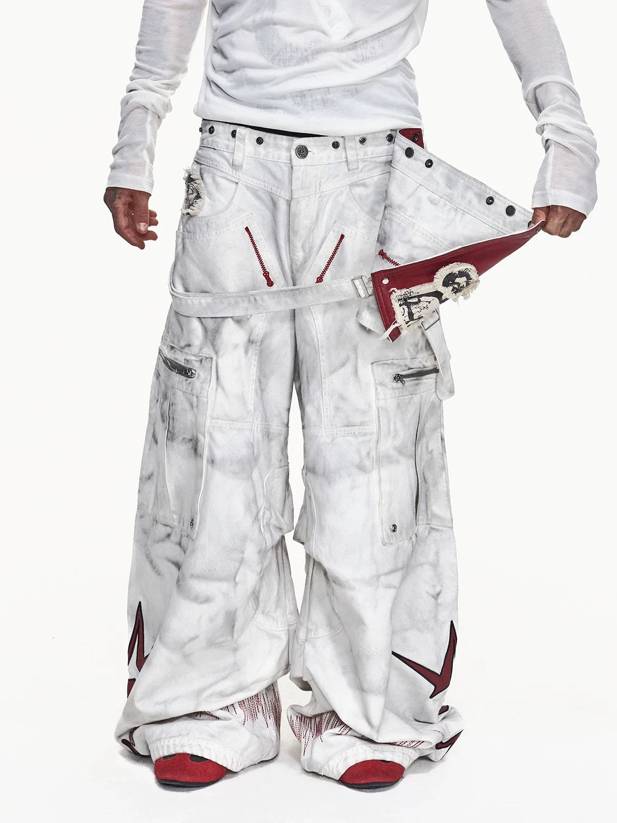Detachable Apron Wide-Leg Cargo Pants - Fashion Meets Functionality