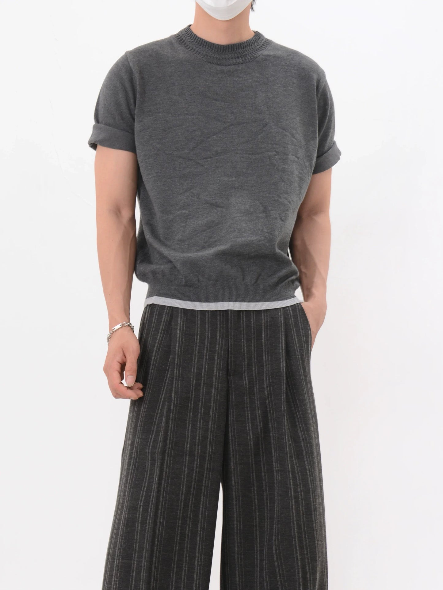 Heather Mock Knit Tee