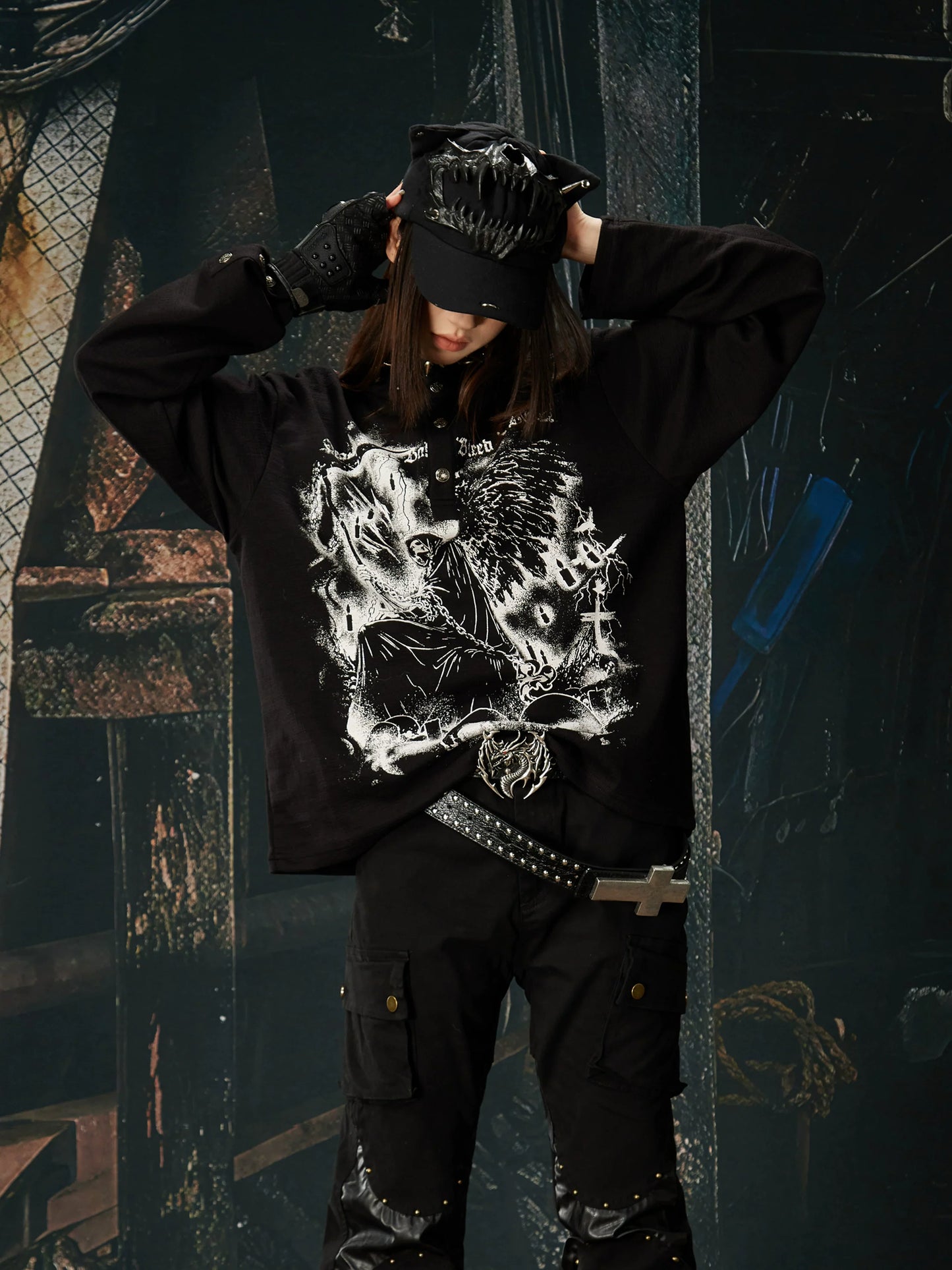 Reaper Crown Sigil High‑Neck Tee