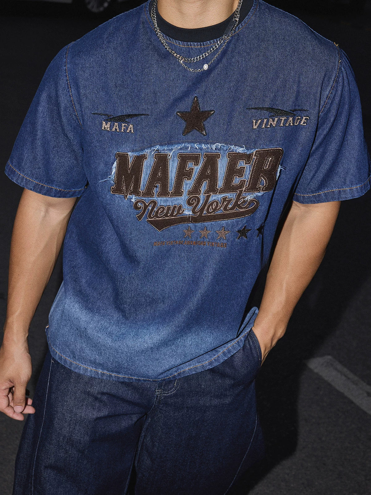 Brooklyn Vintage Denim Graphic Tee