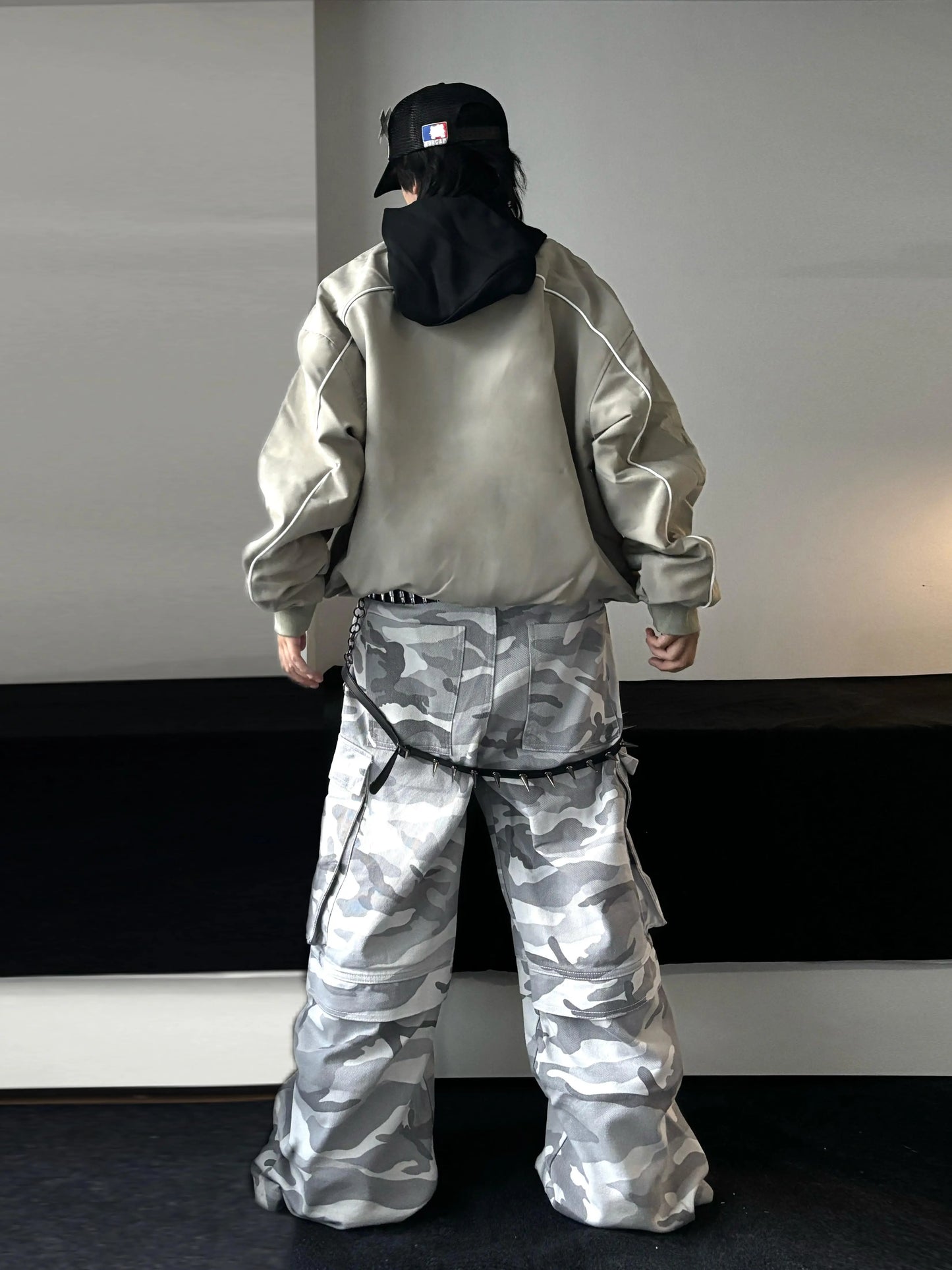 Men's Camouflage Multi-Pocket Wide-Leg Cargo Pants