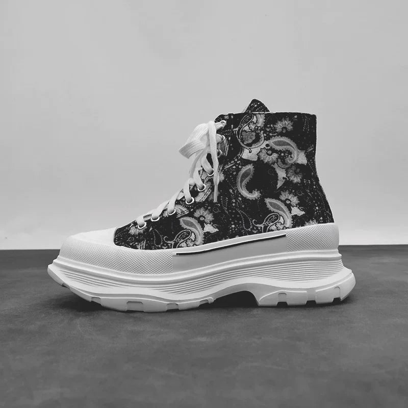 Binary Ridge Platform Canvas Sneakers