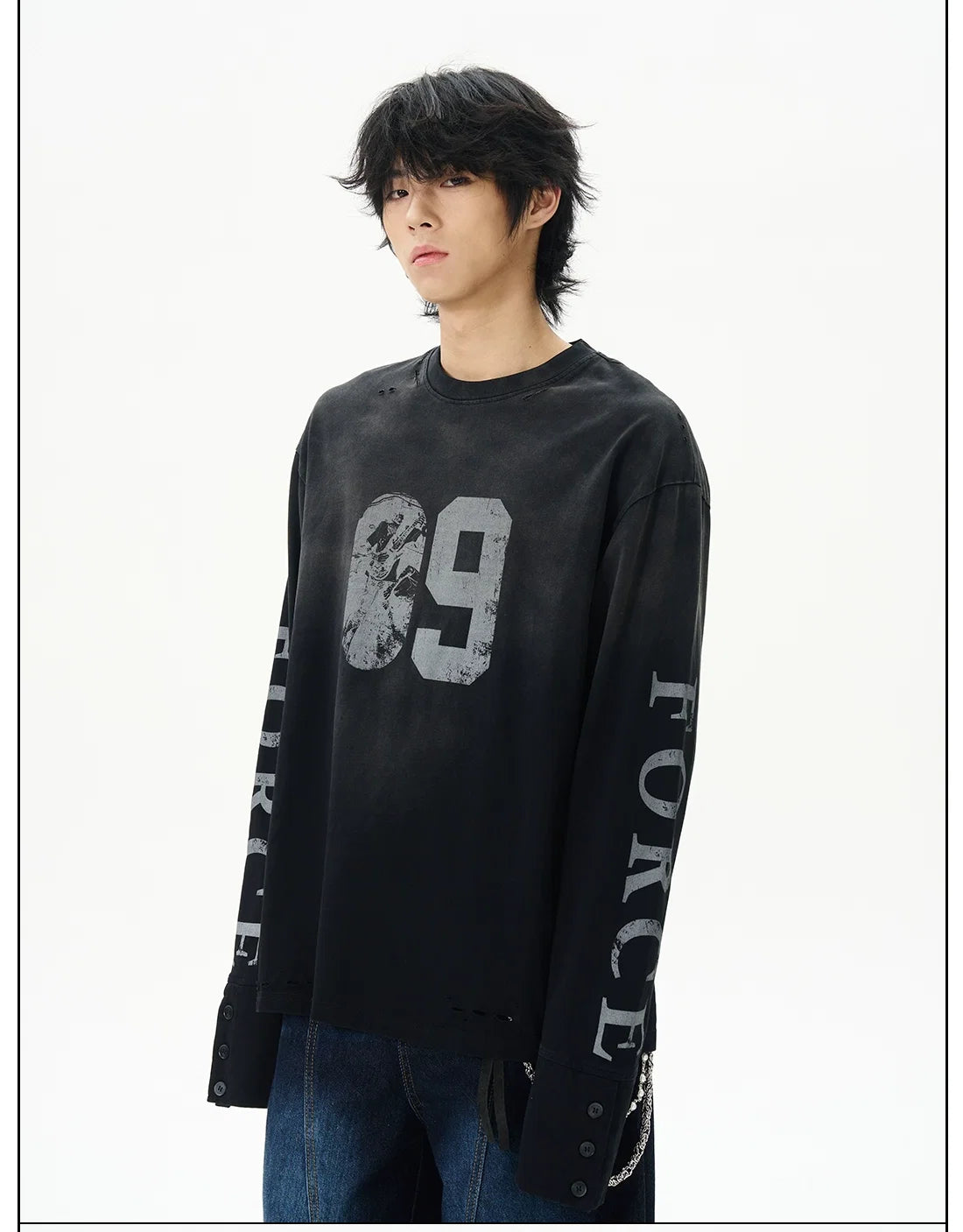 Distressed Force Graphic Long Sleeve Tee