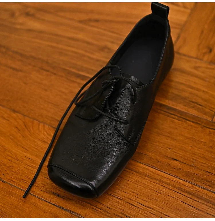 Noir Classic Square-Toe Derby Shoes - Skipkicks