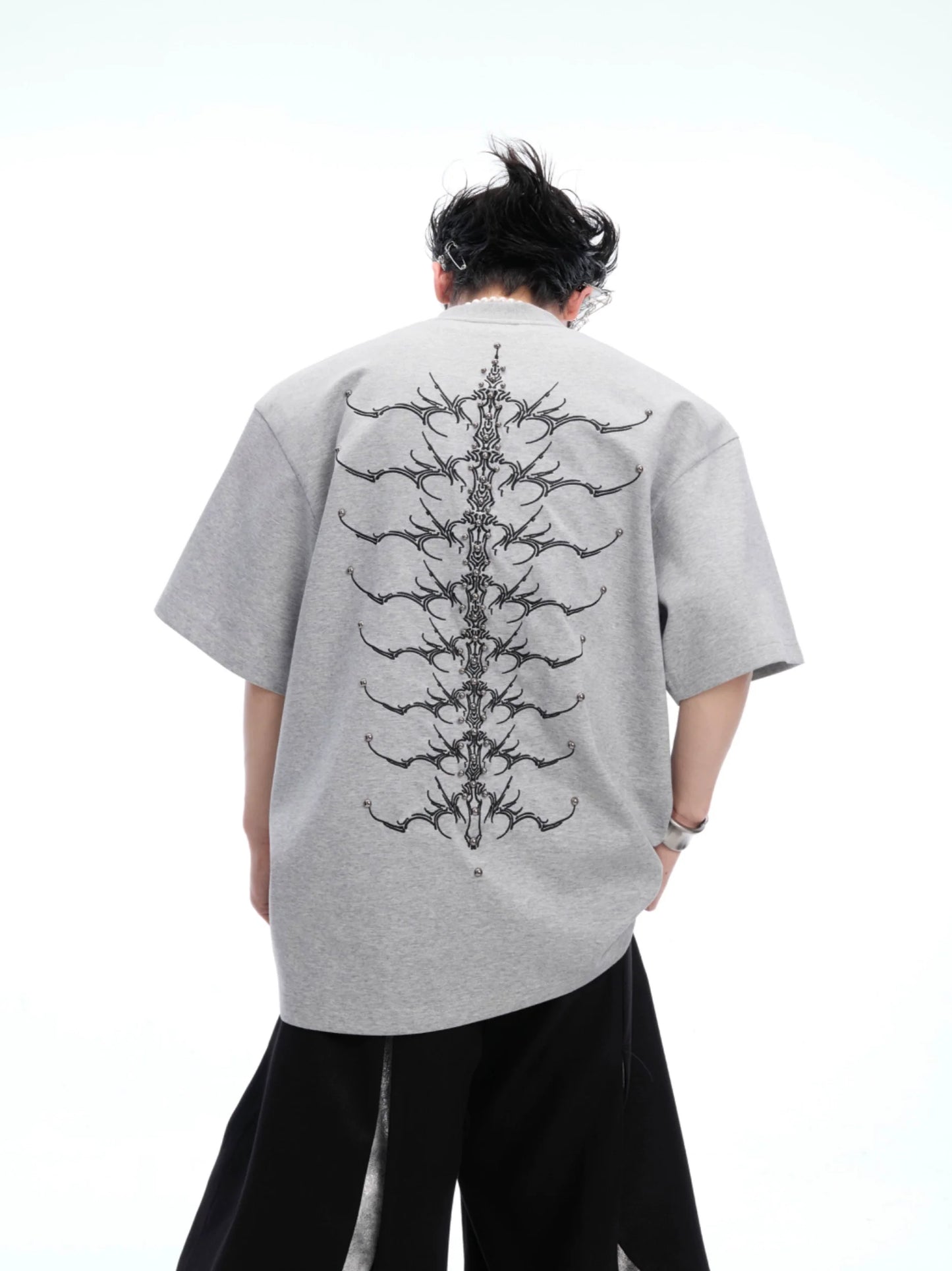 Spine Crystal Grey Graphic Tee