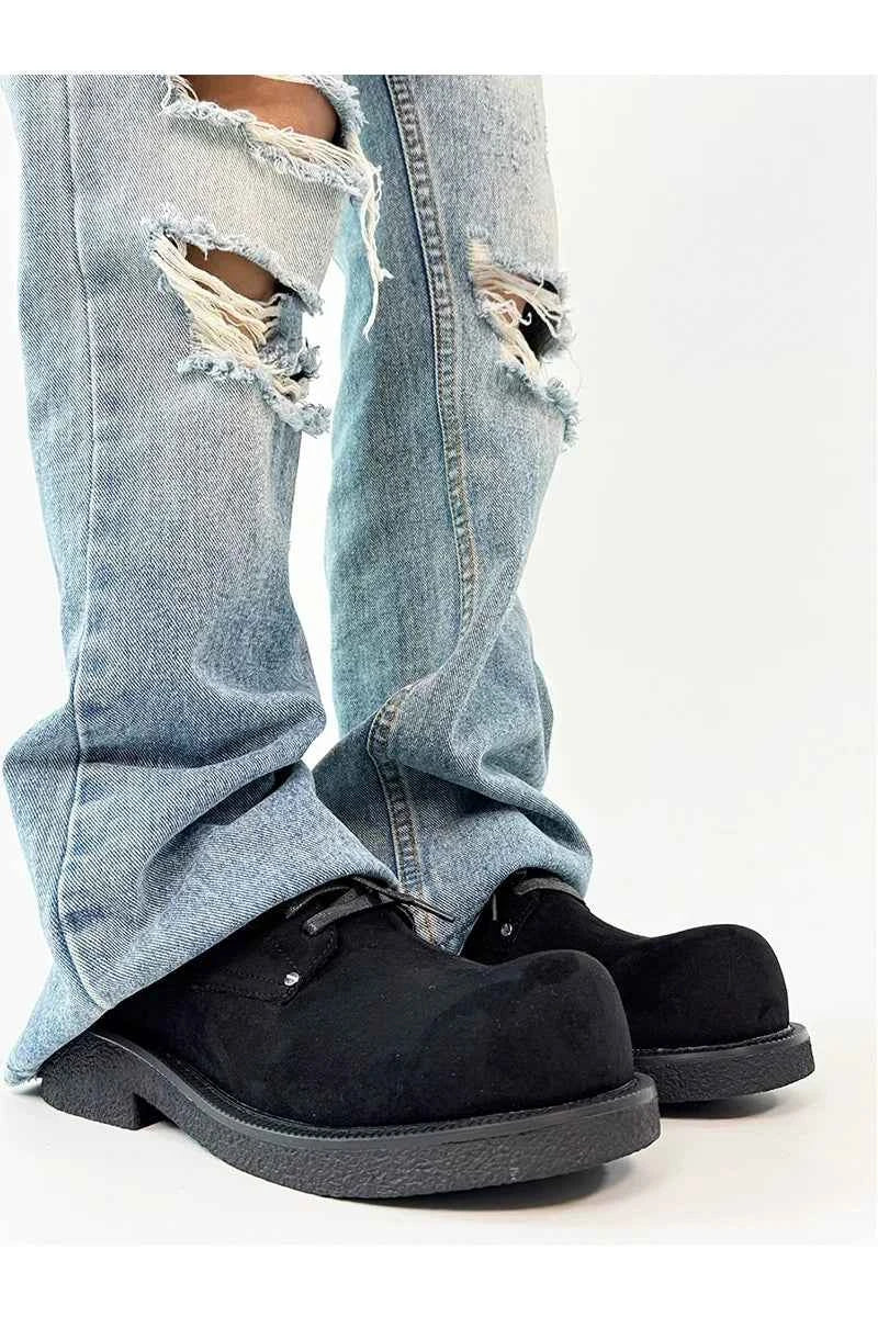 Chunky Suede Platform Derby Shoes