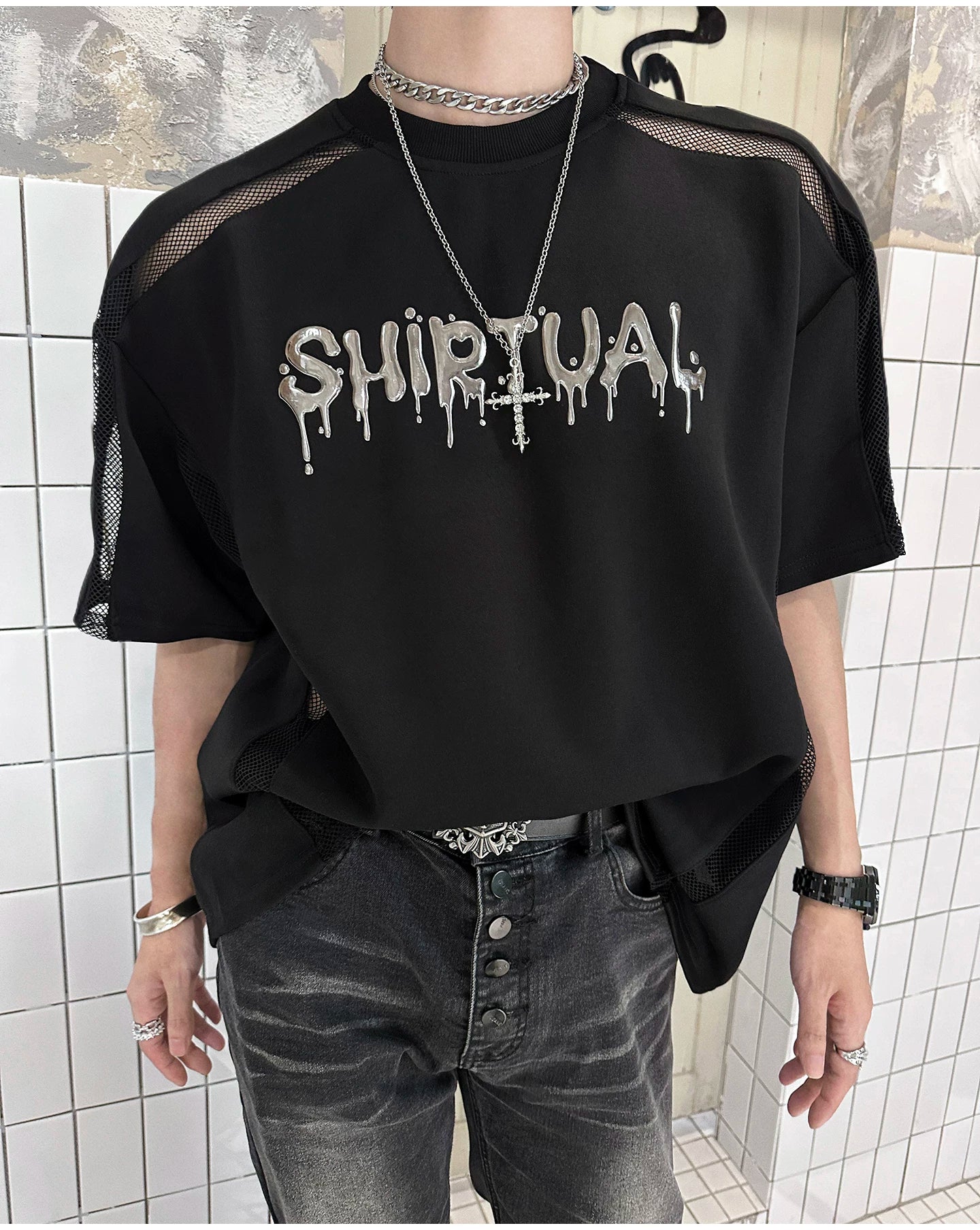 Chrome Spirit Mesh Ritual Tee