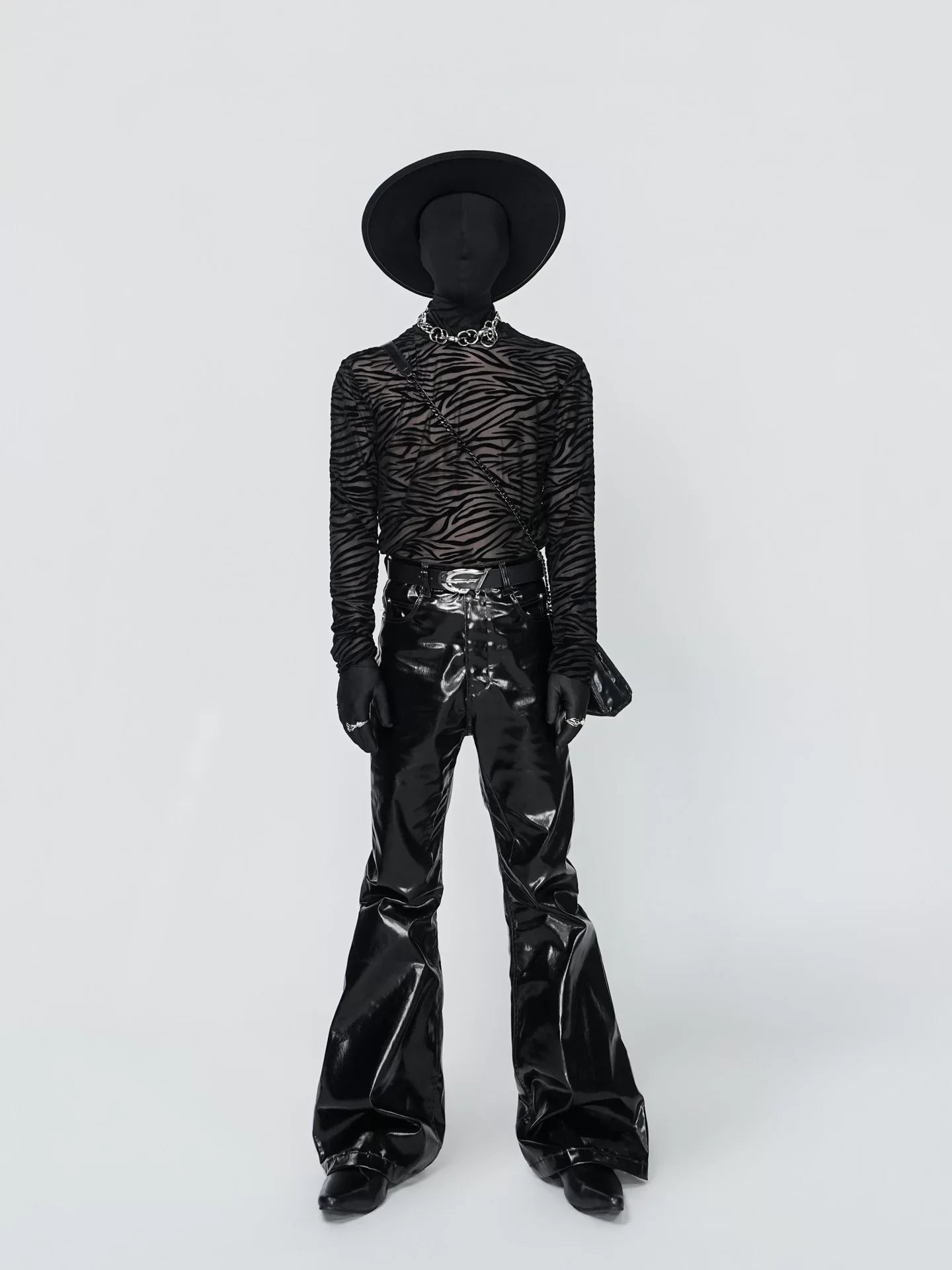 Nocturne Static Sheer Zebra Turtleneck