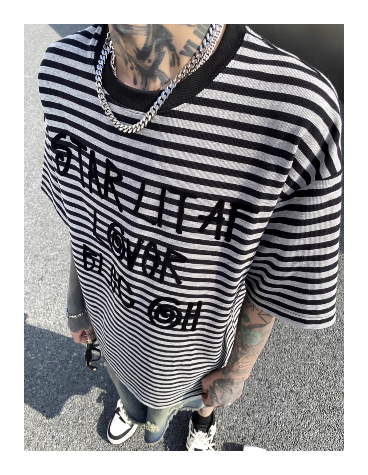 Starlite Graffiti Stripe Oversized Tee