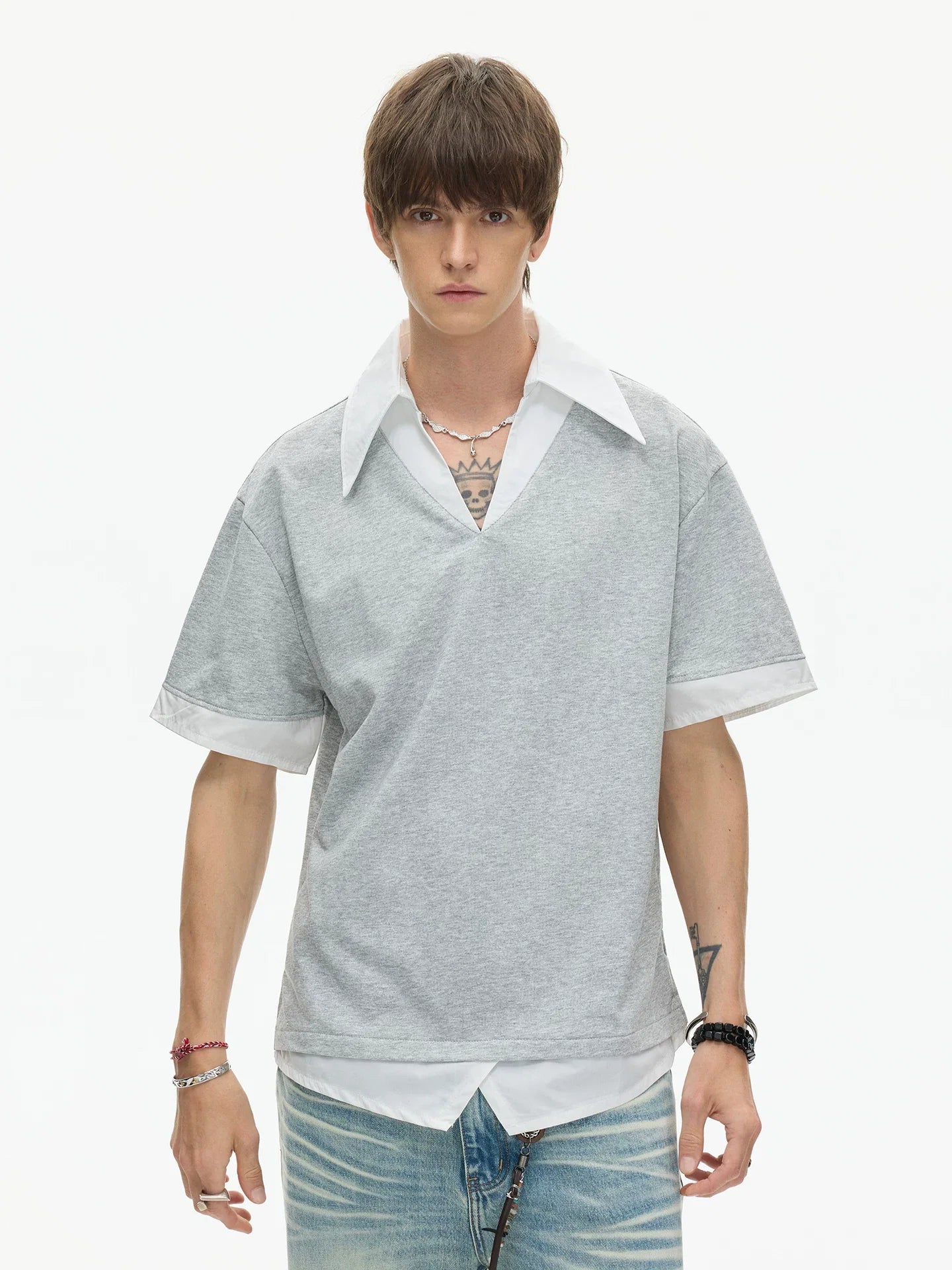 Frost Layered Collar Polo Tee