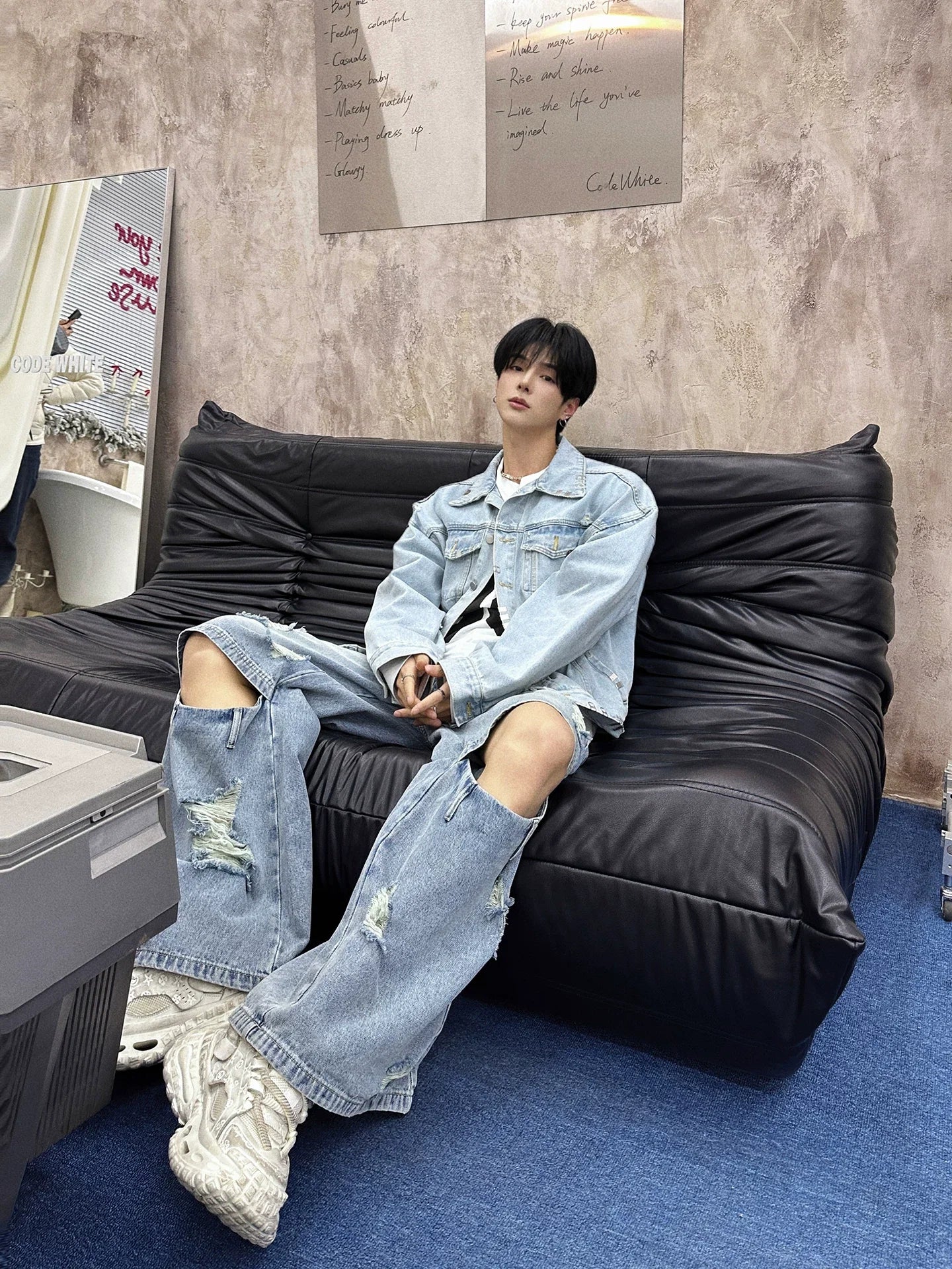 Blowout Knee Cargo Jeans - Abyss Portal Ultra-Baggy Style