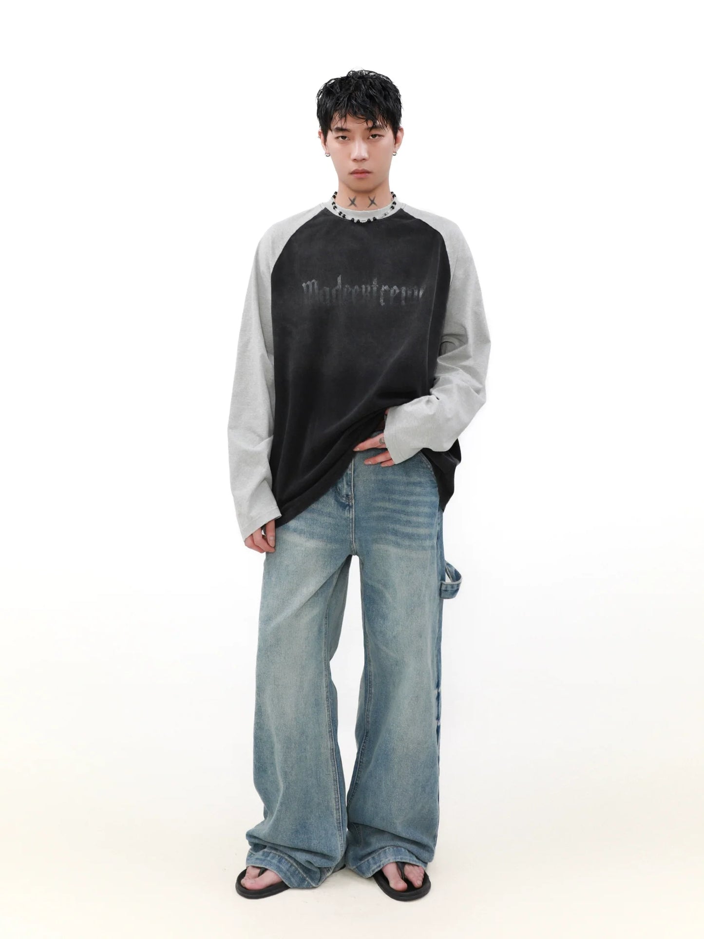Shadow Panel Contrast Raglan Tee
