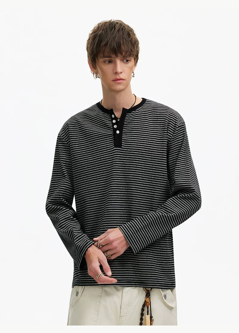 Stripe Henley Lounge Tee
