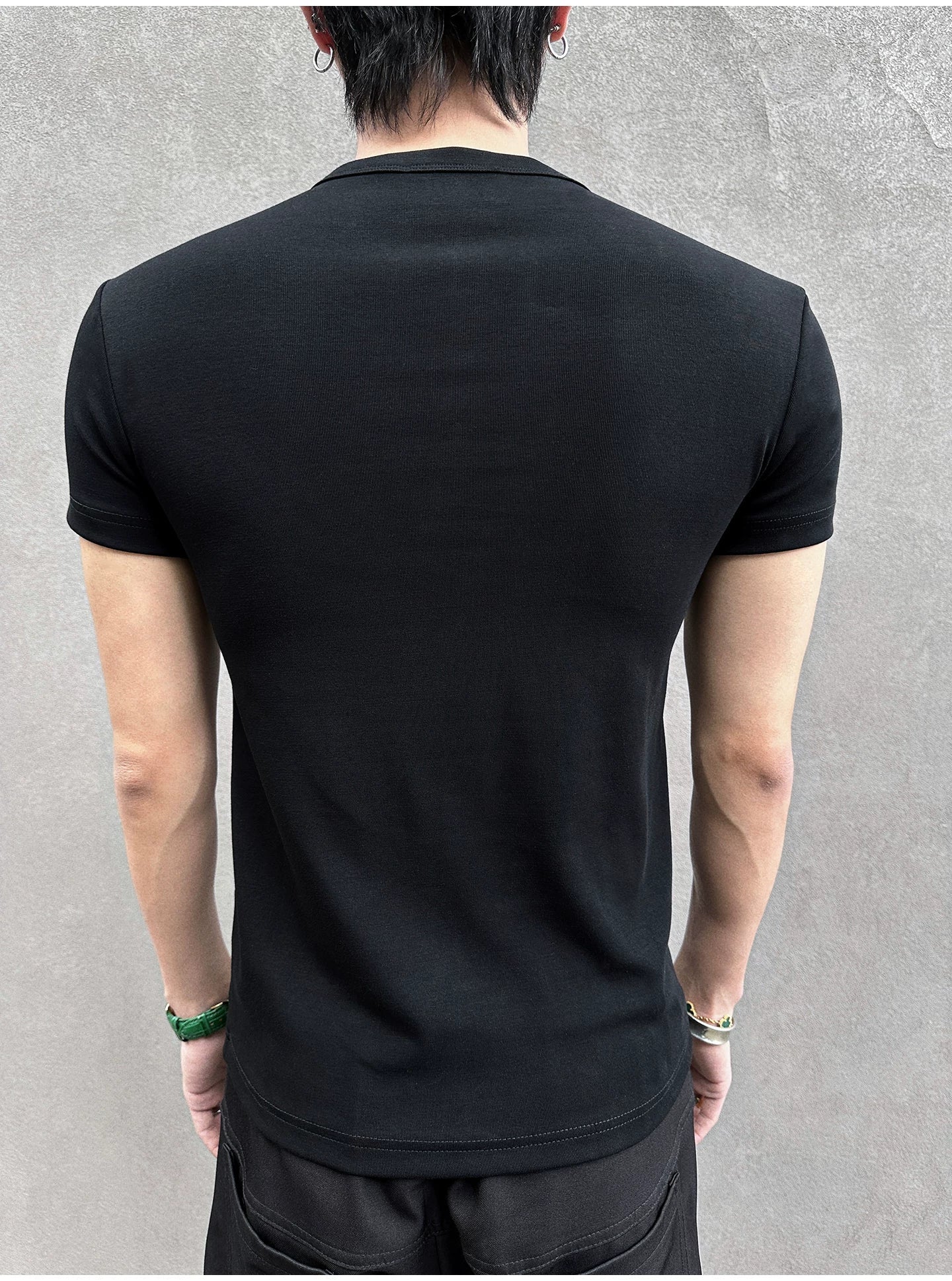 Midnight Gaze Grommet Placket Tee