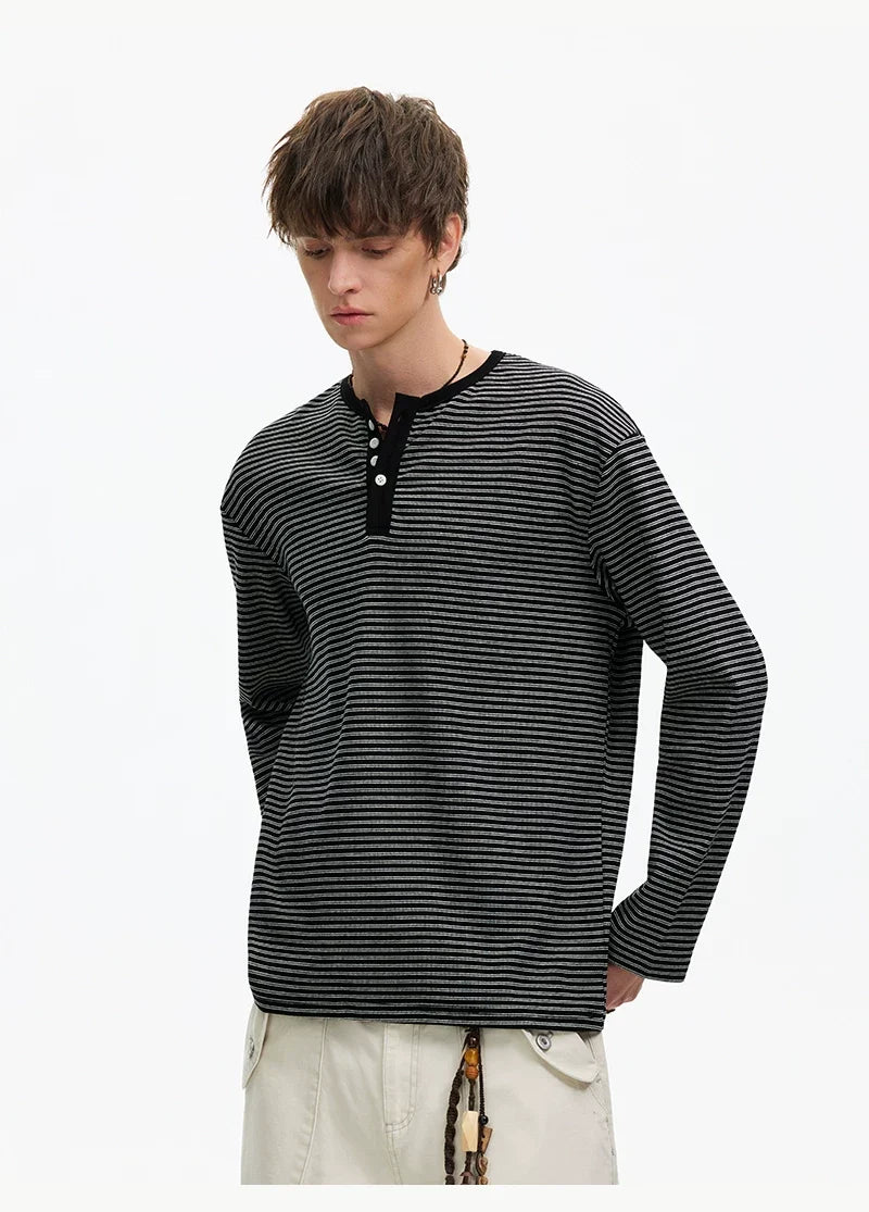 Stripe Henley Lounge Tee