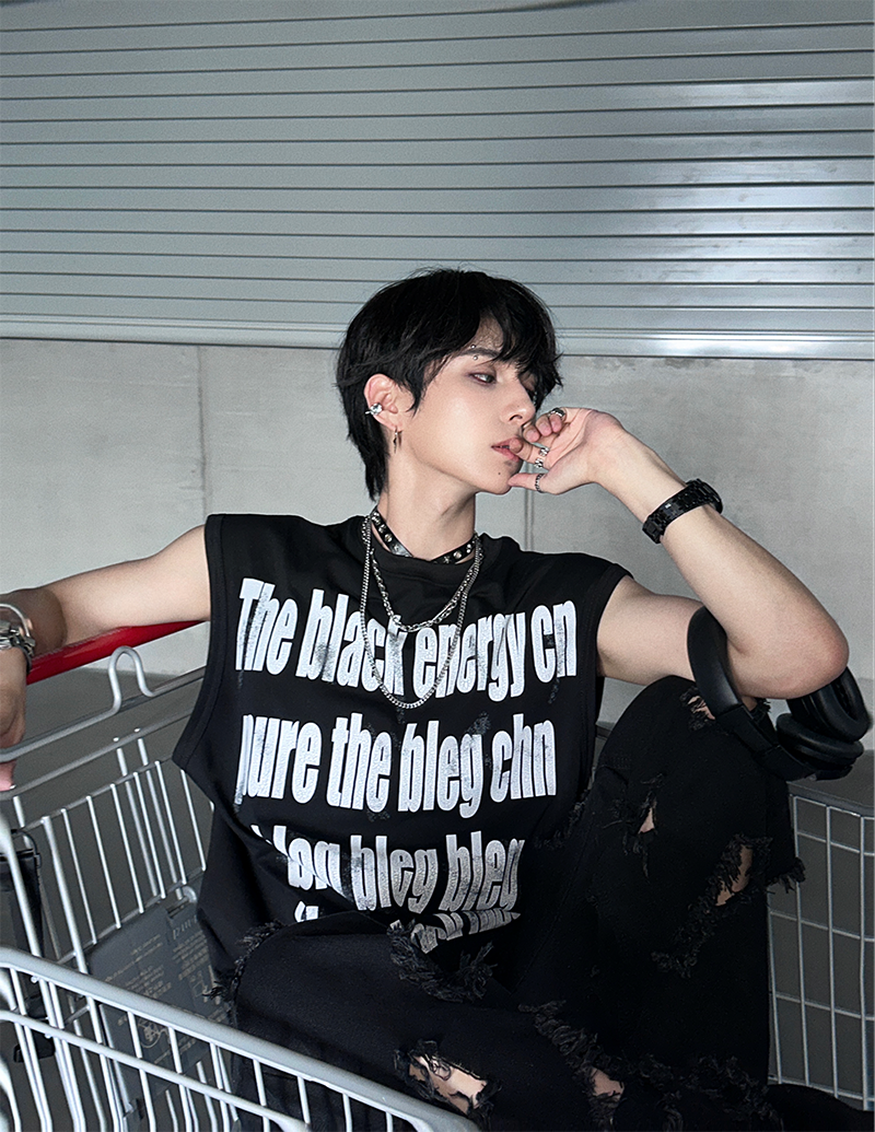 Black Energy Oversized Statement Tee