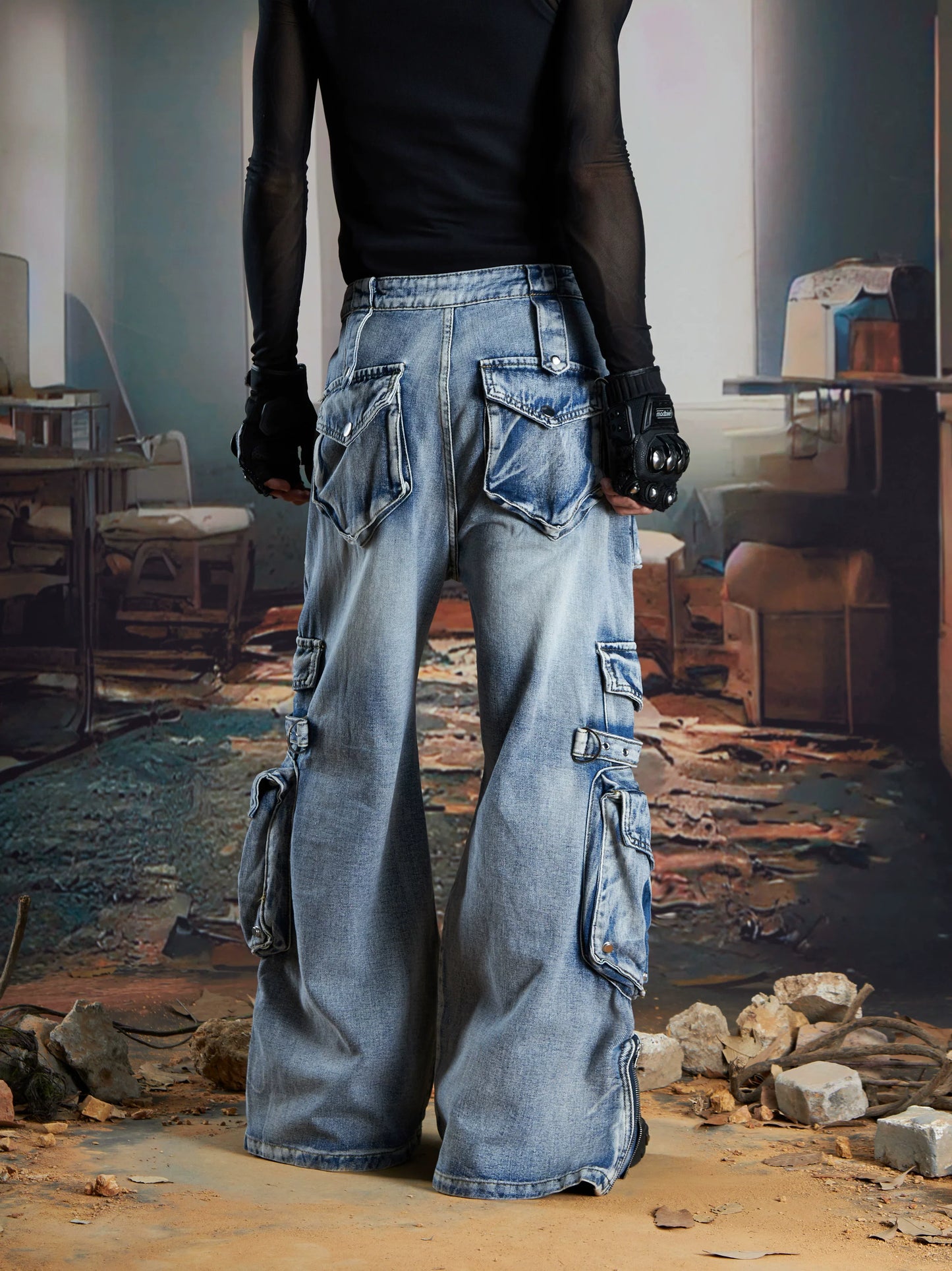 Wasteland Havoc Multi‑Pocket Cargo Jeans
