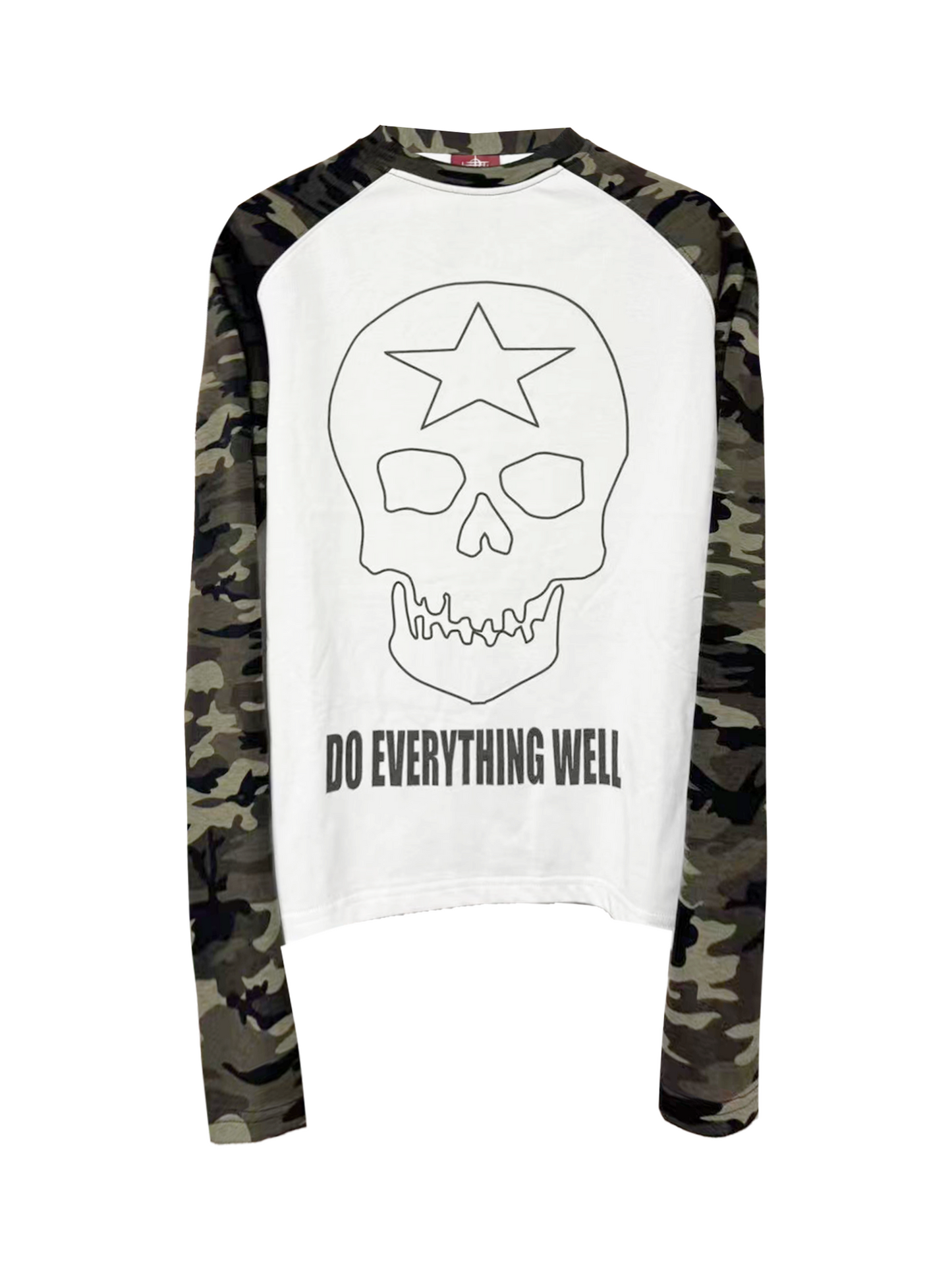 Camo Skull Star Raglan Long-Sleeve Tee