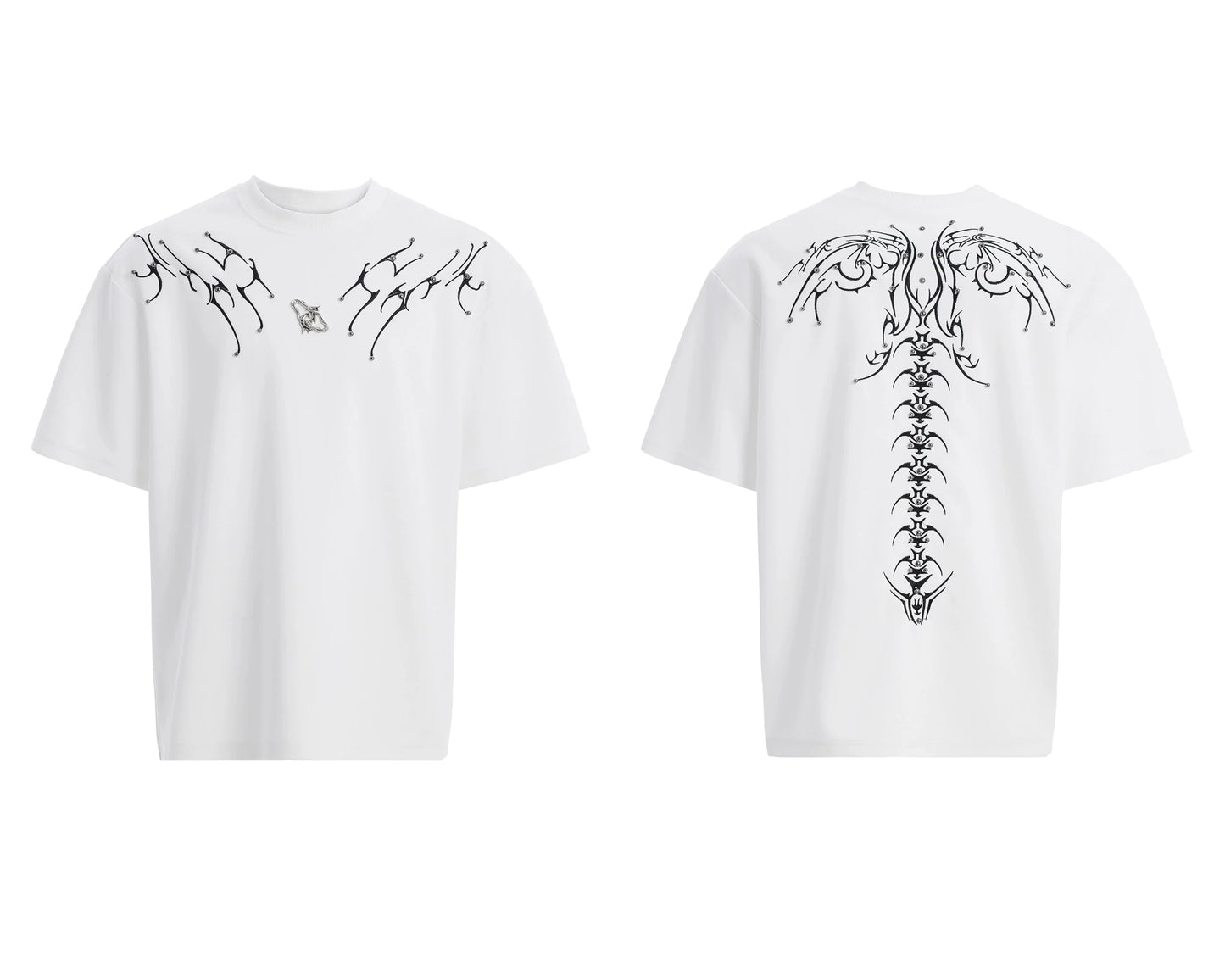 Crystal Wing White Oversized Tee