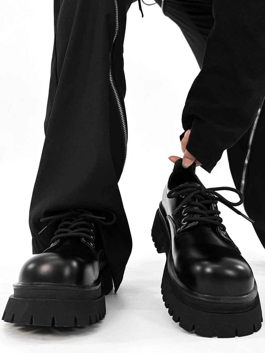 Chunky Black Platform Derby Shoes