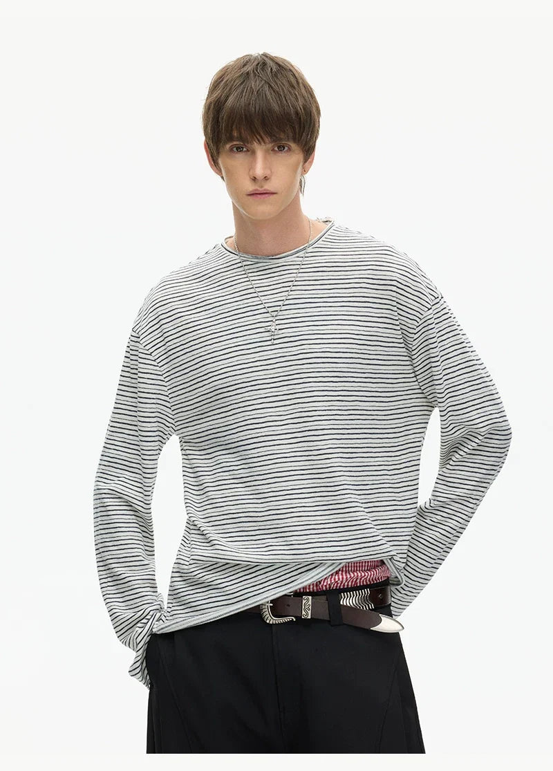 Tidal Stripe Layered Long Sleeve Tee