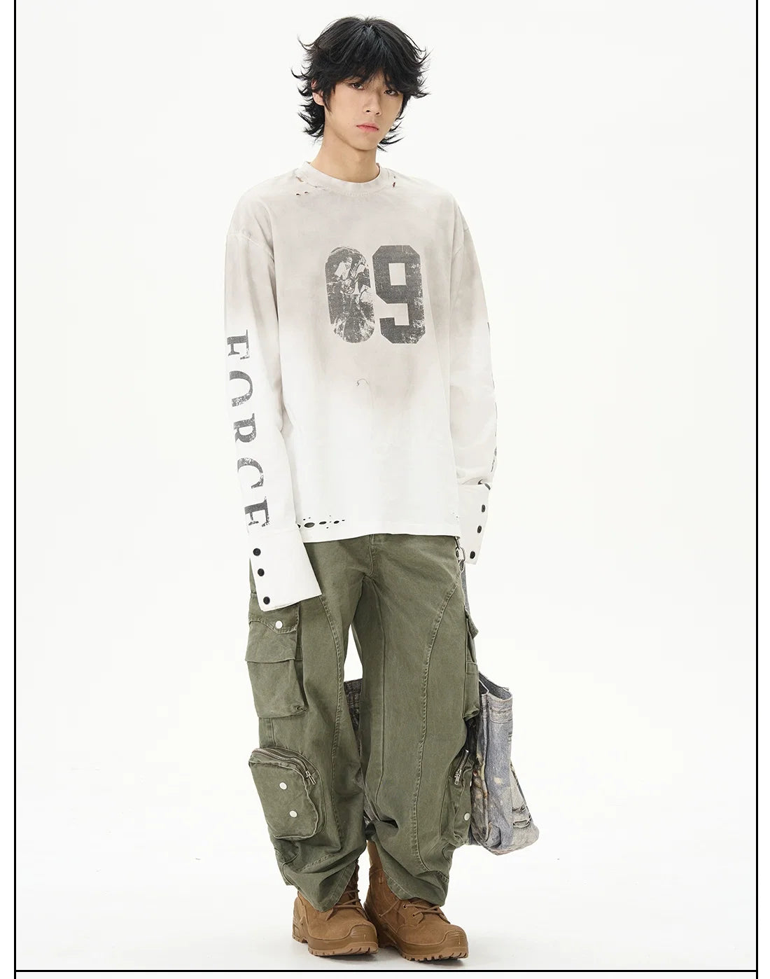Distressed Force Graphic Long Sleeve Tee