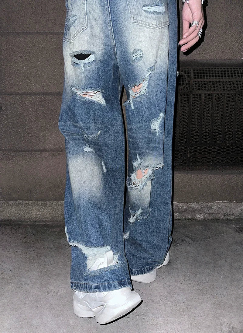 Ruinwave Super-Distressed Wide Cargo Jeans – Bold Street Style